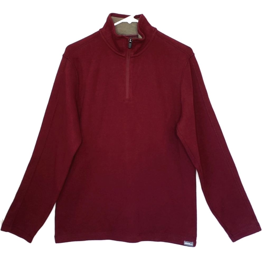 Eddie Bauer Maroon 1/4 Zip Pullover Sweater NEW Men's Size S